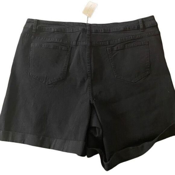 Ashley Stewart NEW curvy girl plus size 22 black distressed shorts - Picture 5 of 9